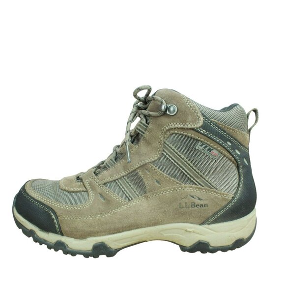 LL Bean Model 4 Brown Suede Waterproof Lace Up Trail Hiking Boots Size 9 Wide - Picture 1 of 9